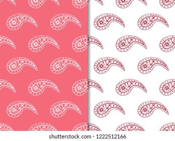 paisley seamless pattern, hand drawn indian cucumber, sketch
