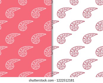 paisley seamless pattern, hand drawn indian cucumber, sketch