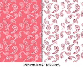 paisley seamless pattern, hand drawn indian cucumber, sketch