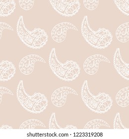 paisley seamless pattern, hand drawn indian cucumber, sketch