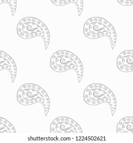 paisley seamless pattern, hand drawn indian cucumber, sketch