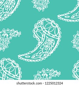 paisley seamless pattern, hand drawn indian cucumber, sketch
