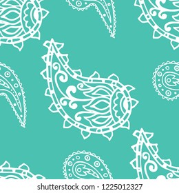 paisley seamless pattern, hand drawn indian cucumber, sketch