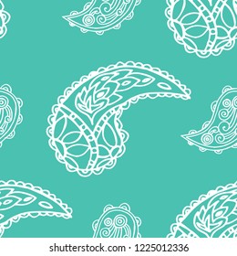 paisley seamless pattern, hand drawn indian cucumber, sketch