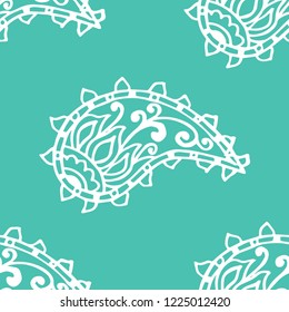 paisley seamless pattern, hand drawn indian cucumber, sketch