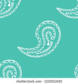 paisley seamless pattern, hand drawn indian cucumber, sketch
