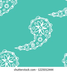 paisley seamless pattern, hand drawn indian cucumber, sketch