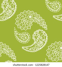 paisley seamless pattern, hand drawn indian cucumber, sketch