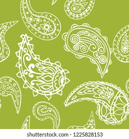 paisley seamless pattern, hand drawn indian cucumber, sketch