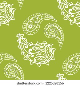 paisley seamless pattern, hand drawn indian cucumber, sketch