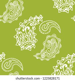 paisley seamless pattern, hand drawn indian cucumber, sketch