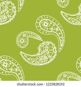 paisley seamless pattern, hand drawn indian cucumber, sketch