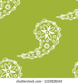paisley seamless pattern, hand drawn indian cucumber, sketch