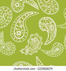 paisley seamless pattern, hand drawn indian cucumber, sketch