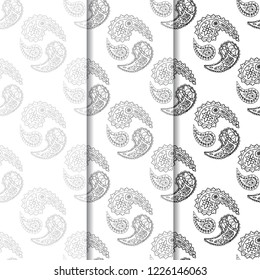 paisley seamless pattern, hand drawn indian cucumber, sketch
