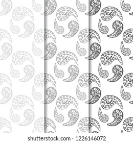 paisley seamless pattern, hand drawn indian cucumber, sketch