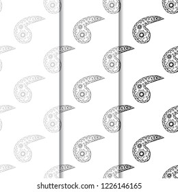 paisley seamless pattern, hand drawn indian cucumber, sketch