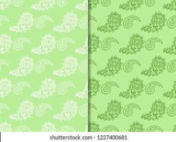 paisley seamless pattern, hand drawn indian cucumber, sketch