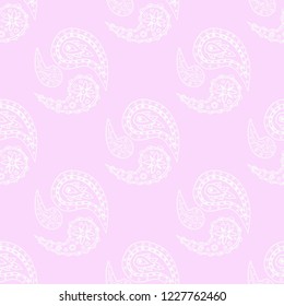 paisley seamless pattern, hand drawn indian cucumber, sketch