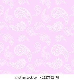 paisley seamless pattern, hand drawn indian cucumber, sketch