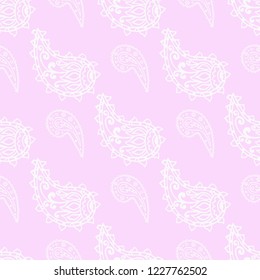 paisley seamless pattern, hand drawn indian cucumber, sketch