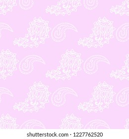 paisley seamless pattern, hand drawn indian cucumber, sketch