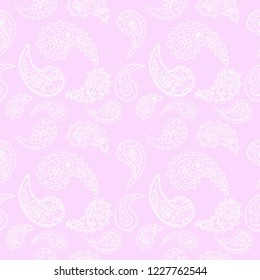paisley seamless pattern, hand drawn indian cucumber, sketch