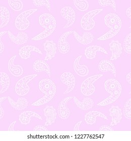paisley seamless pattern, hand drawn indian cucumber, sketch