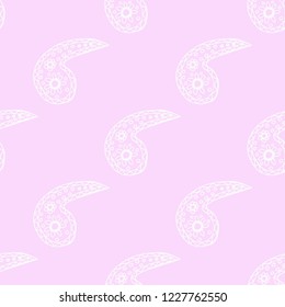 paisley seamless pattern, hand drawn indian cucumber, sketch