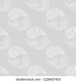paisley seamless pattern, hand drawn indian cucumber, sketch