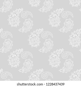 paisley seamless pattern, hand drawn indian cucumber, sketch
