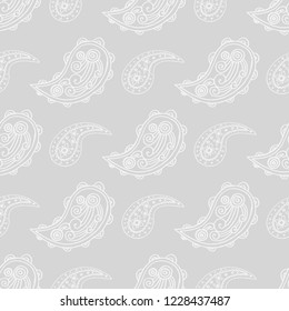paisley seamless pattern, hand drawn indian cucumber, sketch