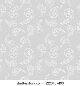 paisley seamless pattern, hand drawn indian cucumber, sketch
