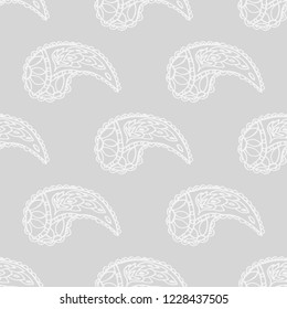 paisley seamless pattern, hand drawn indian cucumber, sketch