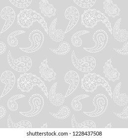 paisley seamless pattern, hand drawn indian cucumber, sketch