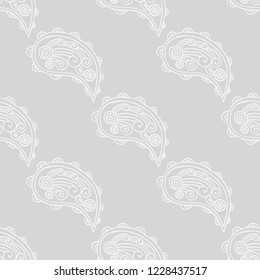 paisley seamless pattern, hand drawn indian cucumber, sketch