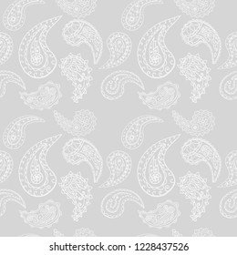 paisley seamless pattern, hand drawn indian cucumber, sketch