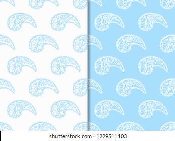 paisley seamless pattern, hand drawn indian cucumber, sketch
