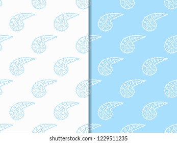 paisley seamless pattern, hand drawn indian cucumber, sketch