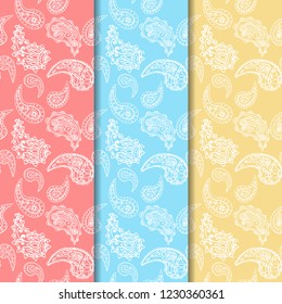 paisley seamless pattern, hand drawn indian cucumber, sketch