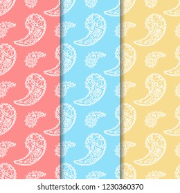 paisley seamless pattern, hand drawn indian cucumber, sketch