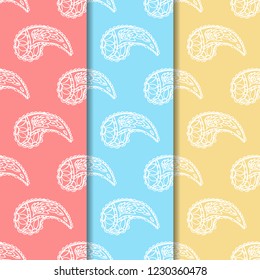 paisley seamless pattern, hand drawn indian cucumber, sketch