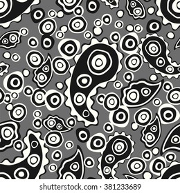 Paisley seamless pattern , hand-drawn.Black and white