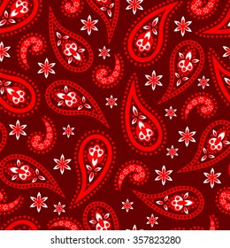 Paisley seamless pattern. Indian cucumber. Oriental decorative ornament.