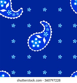 Paisley seamless pattern. Indian cucumber. Oriental decorative ornament.