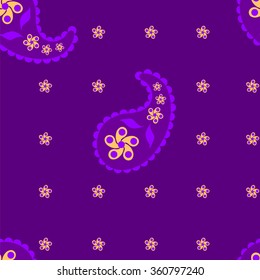 Paisley seamless pattern. Indian cucumber. Oriental decorative ornament.