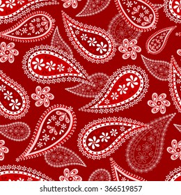 Paisley seamless pattern. Indian cucumber. Oriental decorative ornament
