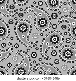 Paisley seamless pattern. Indian cucumber. Oriental decorative ornament.