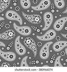 Paisley seamless pattern. Indian cucumber. Oriental decorative ornament