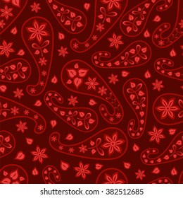 Paisley seamless pattern. Indian cucumber. Oriental decorative ornament.